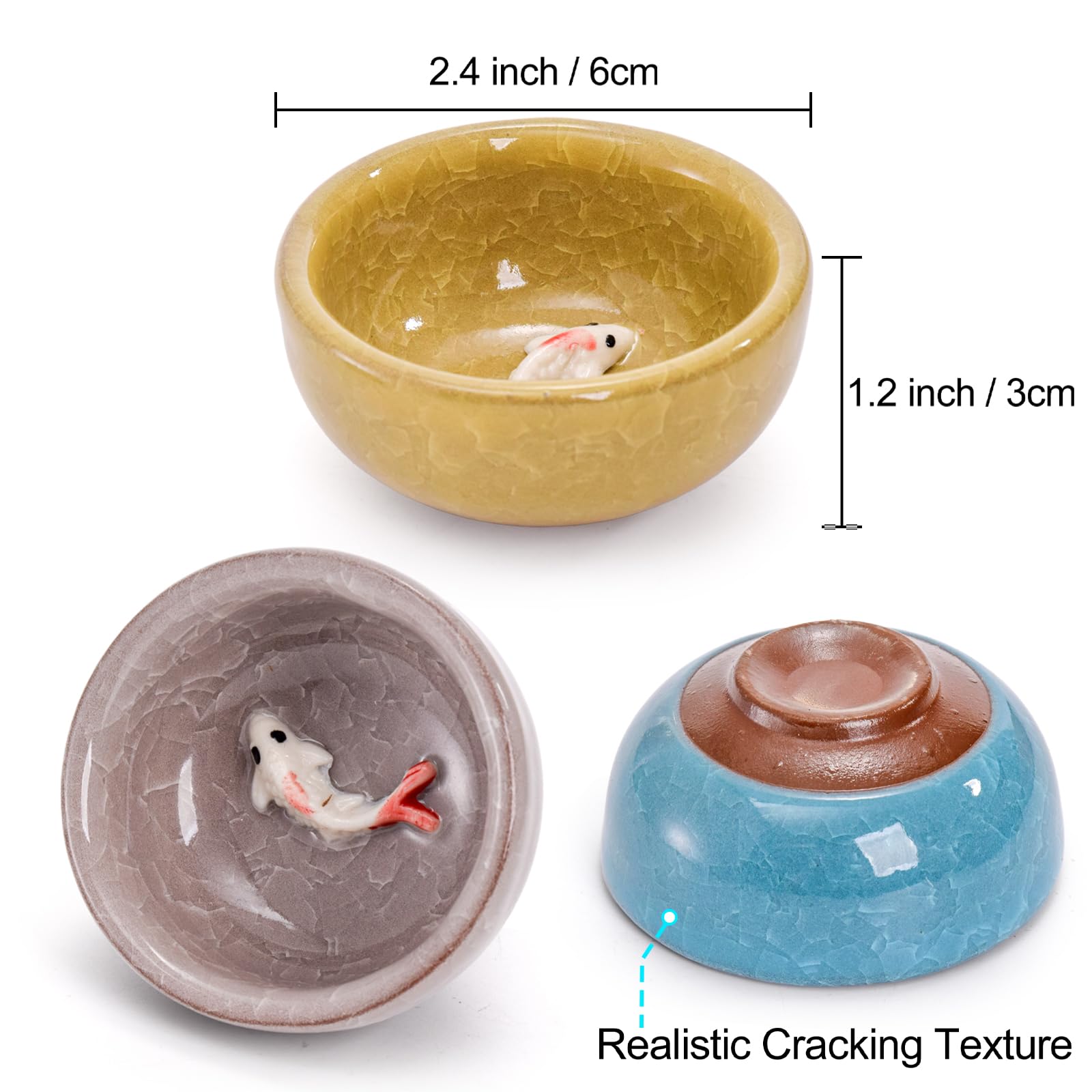 Foraineam tazas sake cerámica, 6 colores y koi; añade elegancia a cada sorbo.