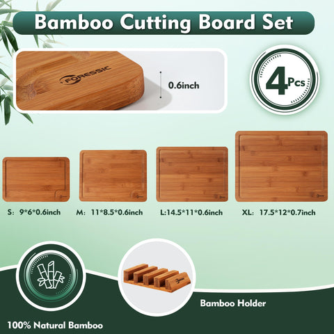 Foressic tabla de bambú carbonizado 11x8-5 con base estable gracias a pies antideslizantes.