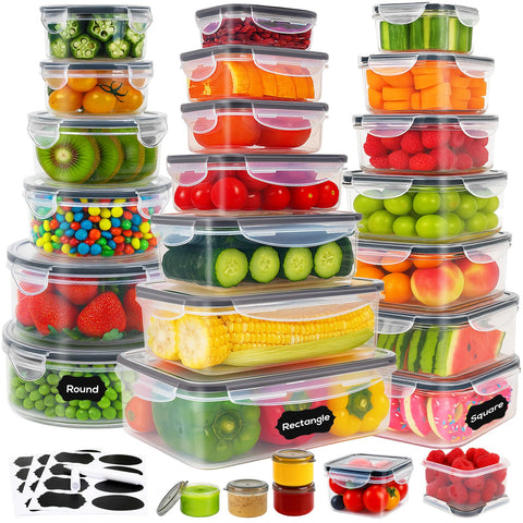 Forest Breathing: conjunto de 50 recipientes transparentes para organización de comidas