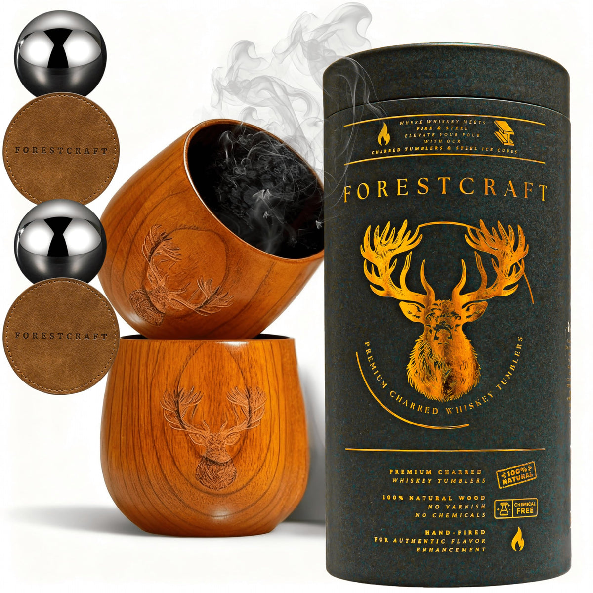 Vaso Forestcraft whisky madera jujube carbonizada para degustación detallada