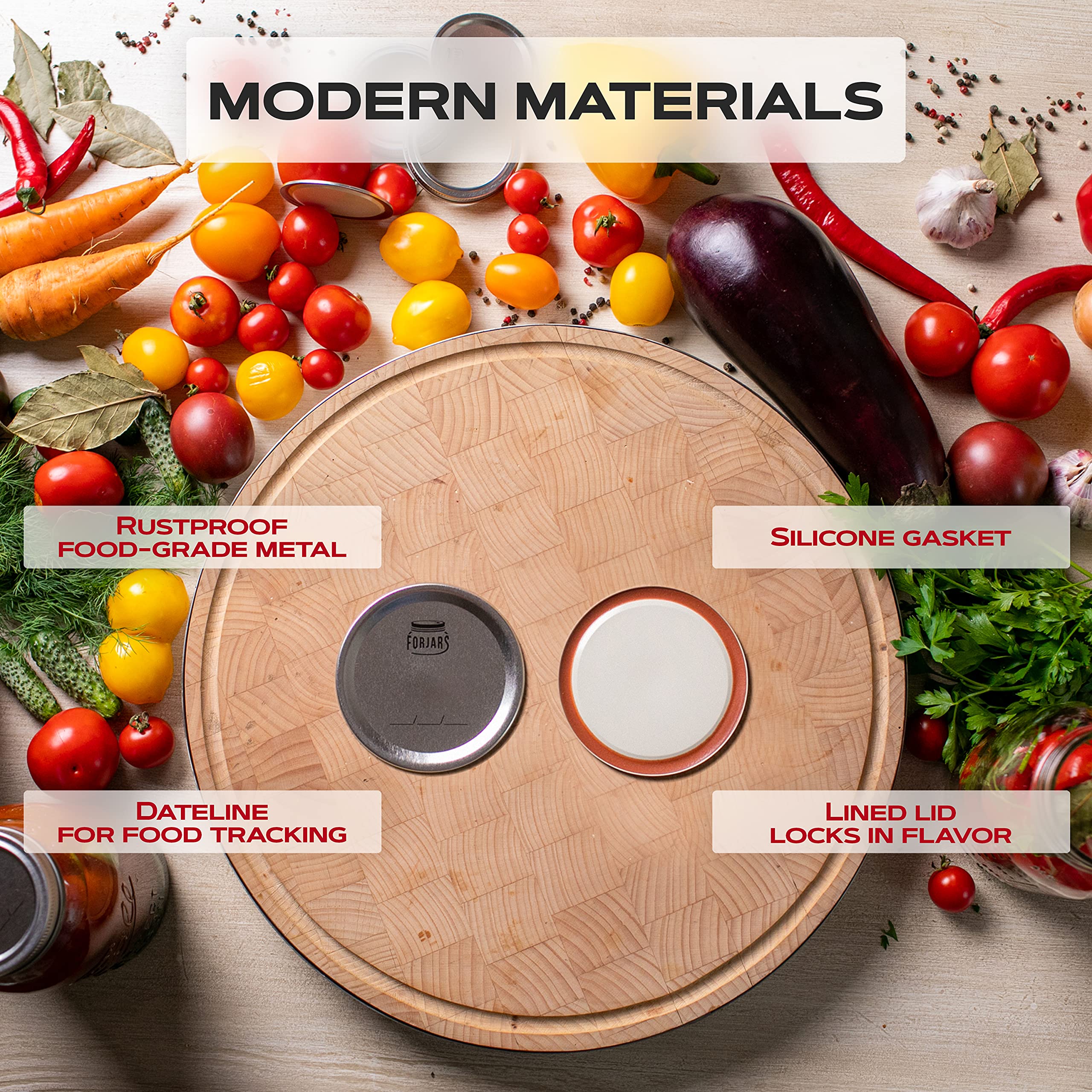 FORJARS metal resistente para tapas, preserva la comida durante meses