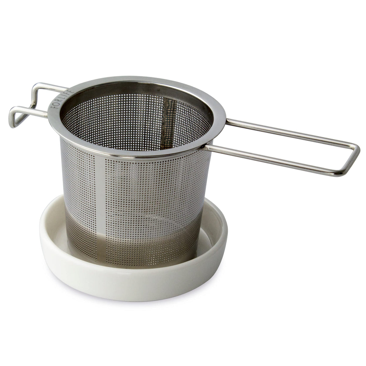 FORLIFE infusor de té extra fino con plato cerámico para una degustación limpia