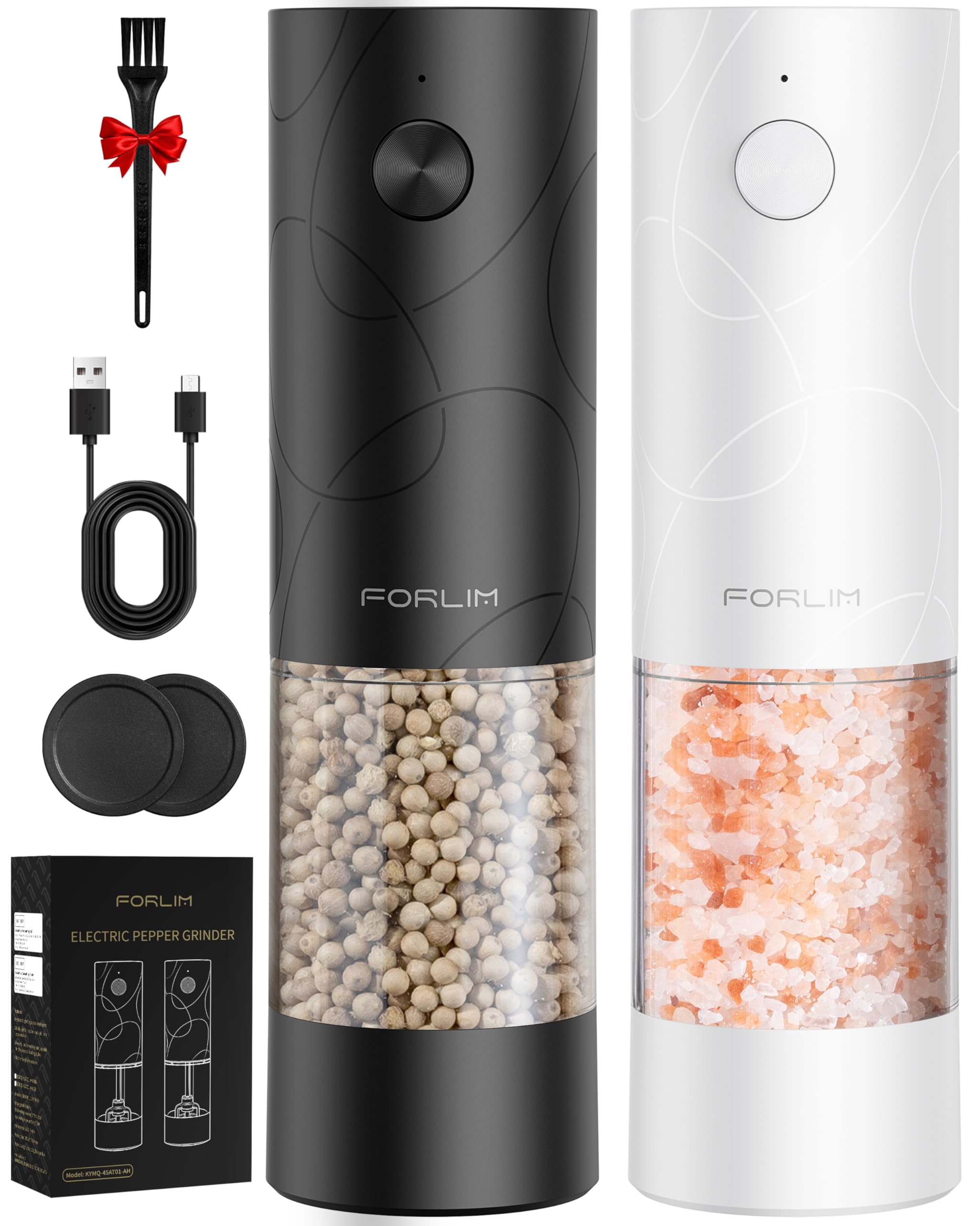 FORLIM molinillo sal y pimienta con carga USB, práctico para cocina diaria