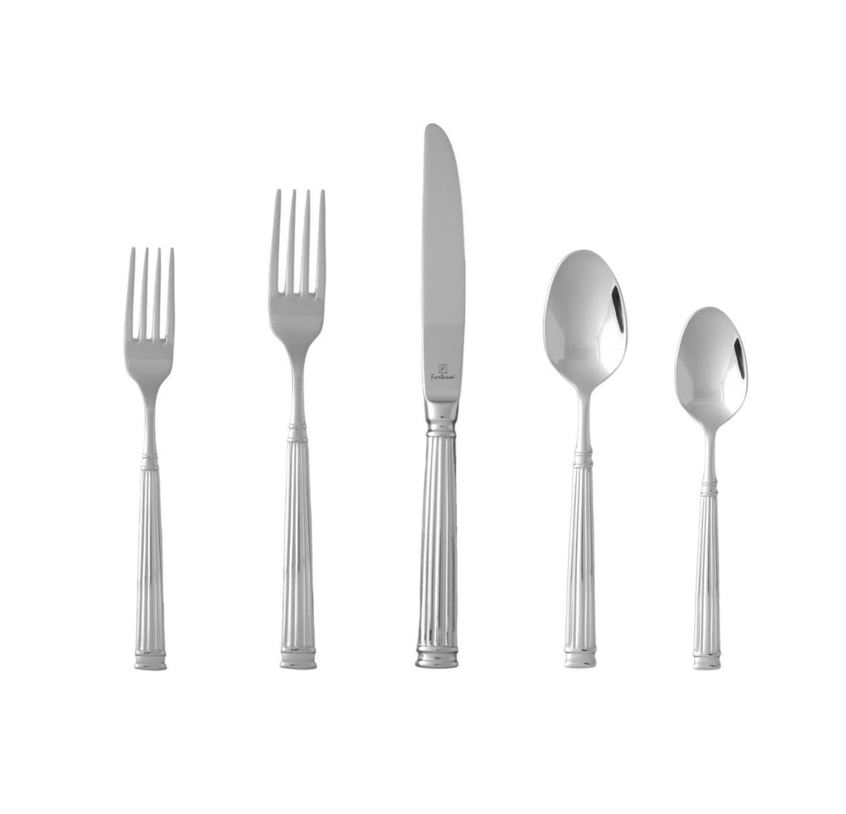 Fortessa Doria cubiertos 20 piezas, juego completo para una mesa elegante.