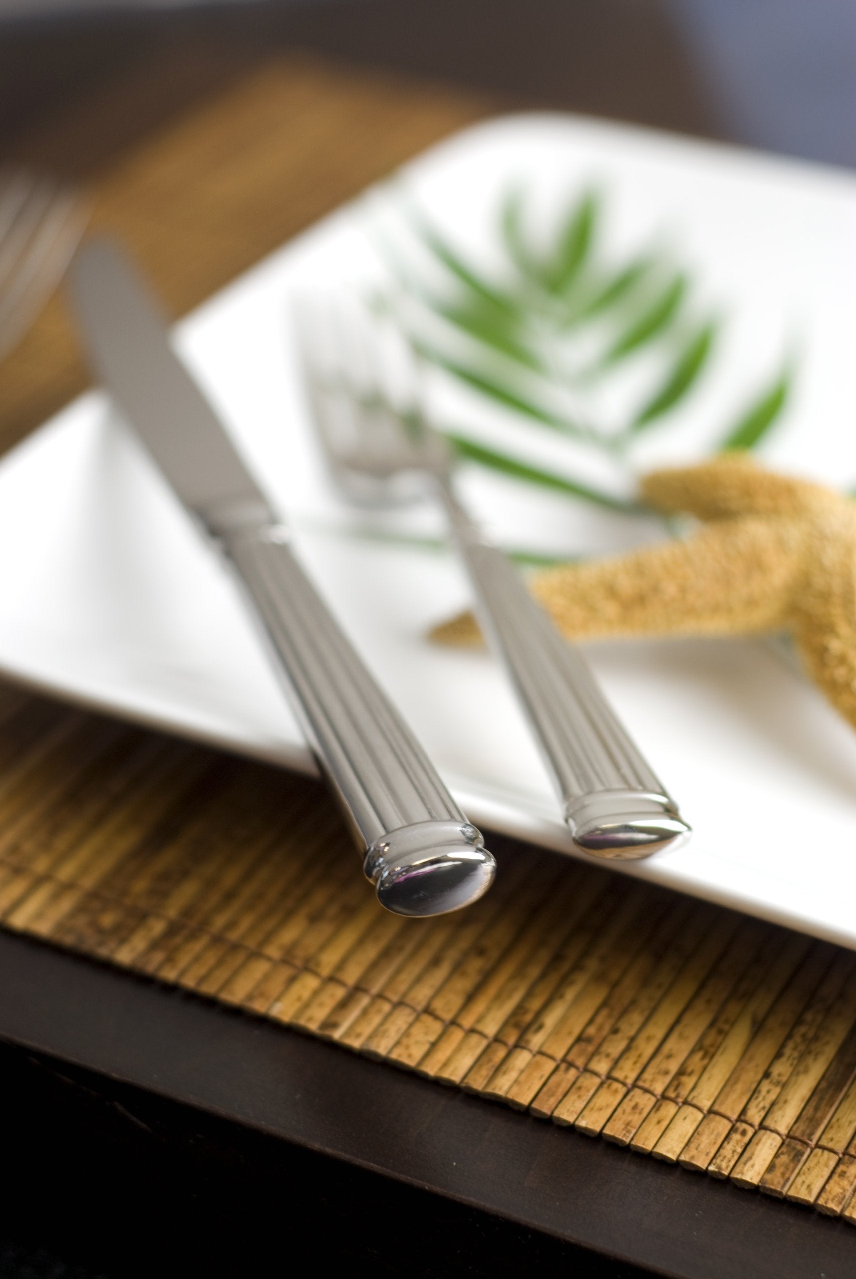 Tenedores Fortessa Doria para ensalada y cena, con acabado brillante.