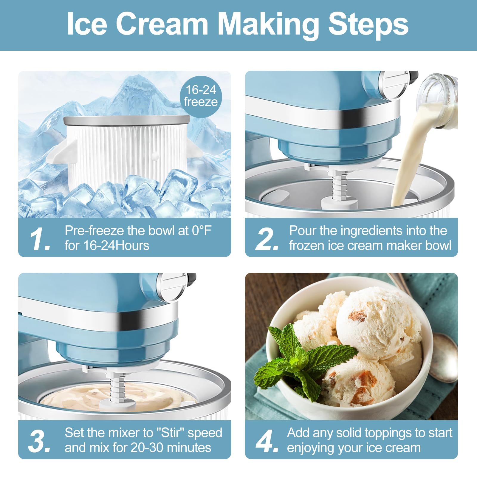 FORTHEAL componente para batidor, ayuda a crear postres congelados cremosos.