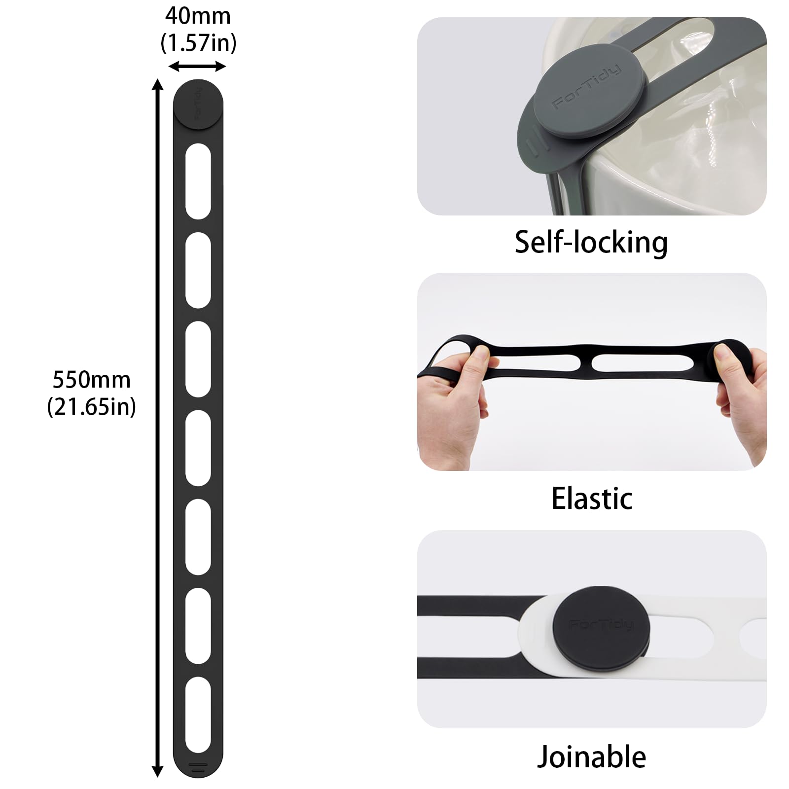 ForTidy cinta de silicona organiza cables y objetos, manteniendo tu espacio ordenado.