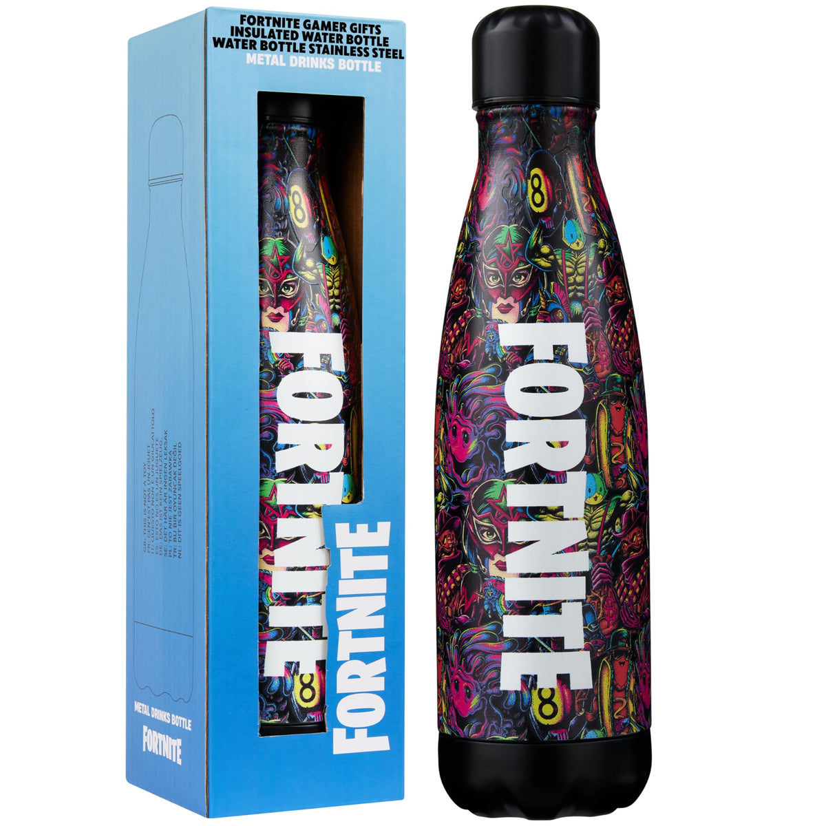 Fortnite botella 500ml con doble pared para mantener temperatura todo el día.