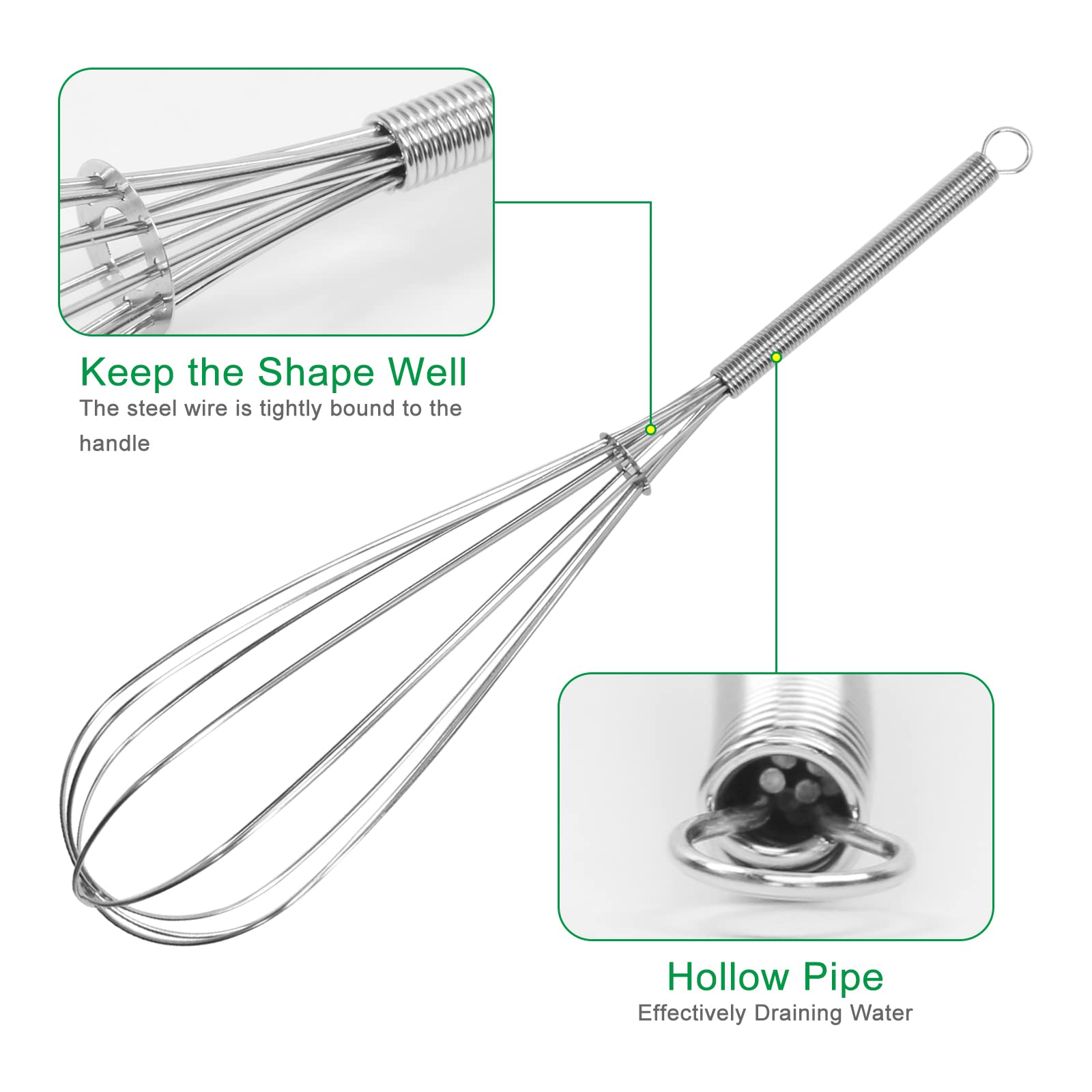 ForTomorrow batidor-balloon-10-pulgadas-mango-ergonomico para mezclar recetas con control.