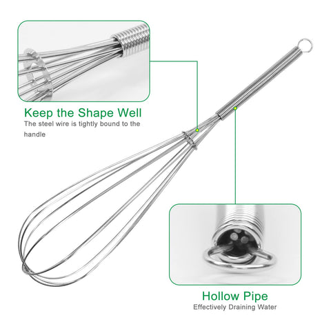 ForTomorrow batidor-balloon-10-pulgadas-mango-ergonomico para mezclar recetas con control.