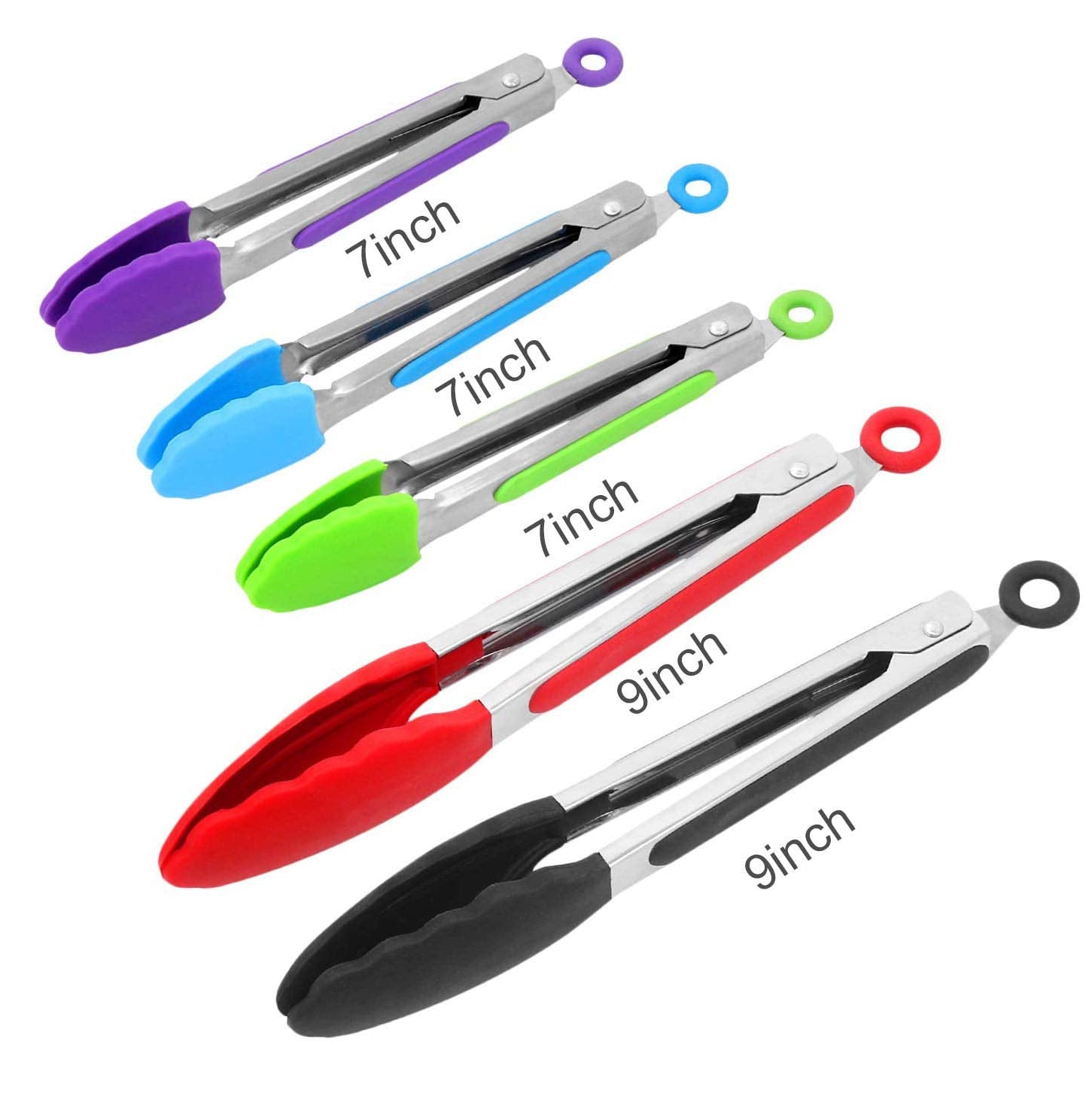 ForTomorrow pinzas de cocina 9 pulgadas con silicona para cocinar sin rayar