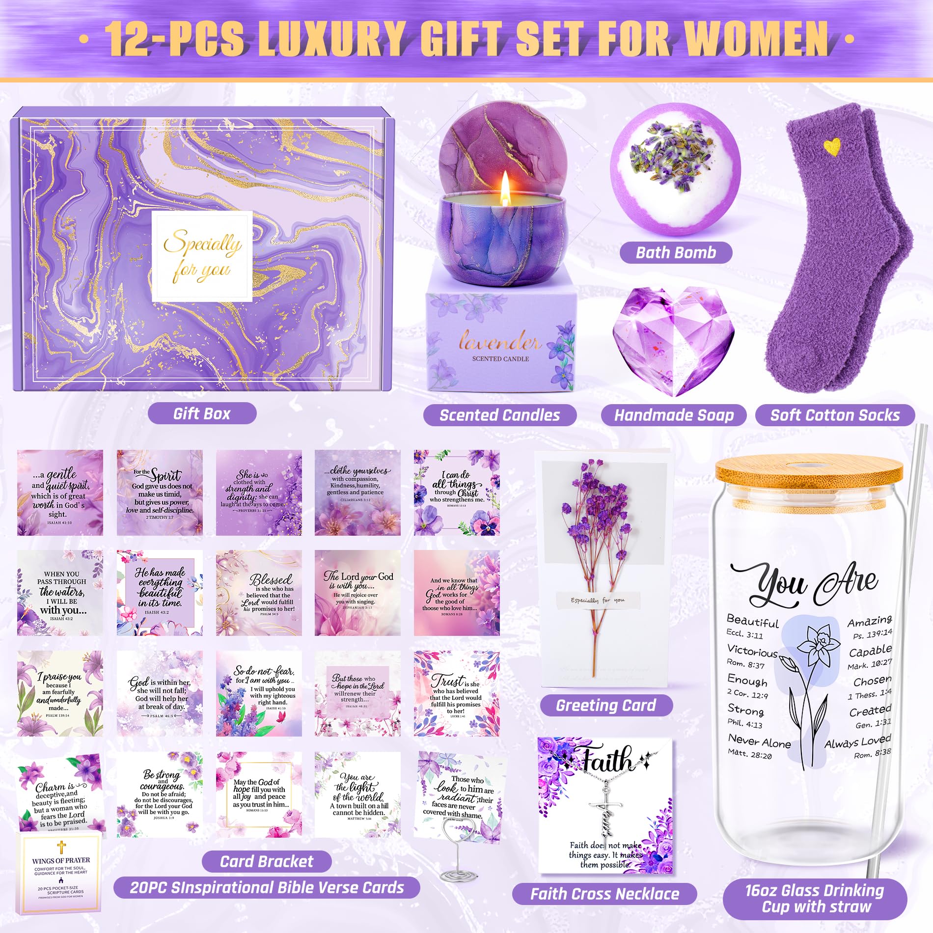 Fortuning's JDS regalo cristiano para mujer, diseño elegante para ocasiones especiales.