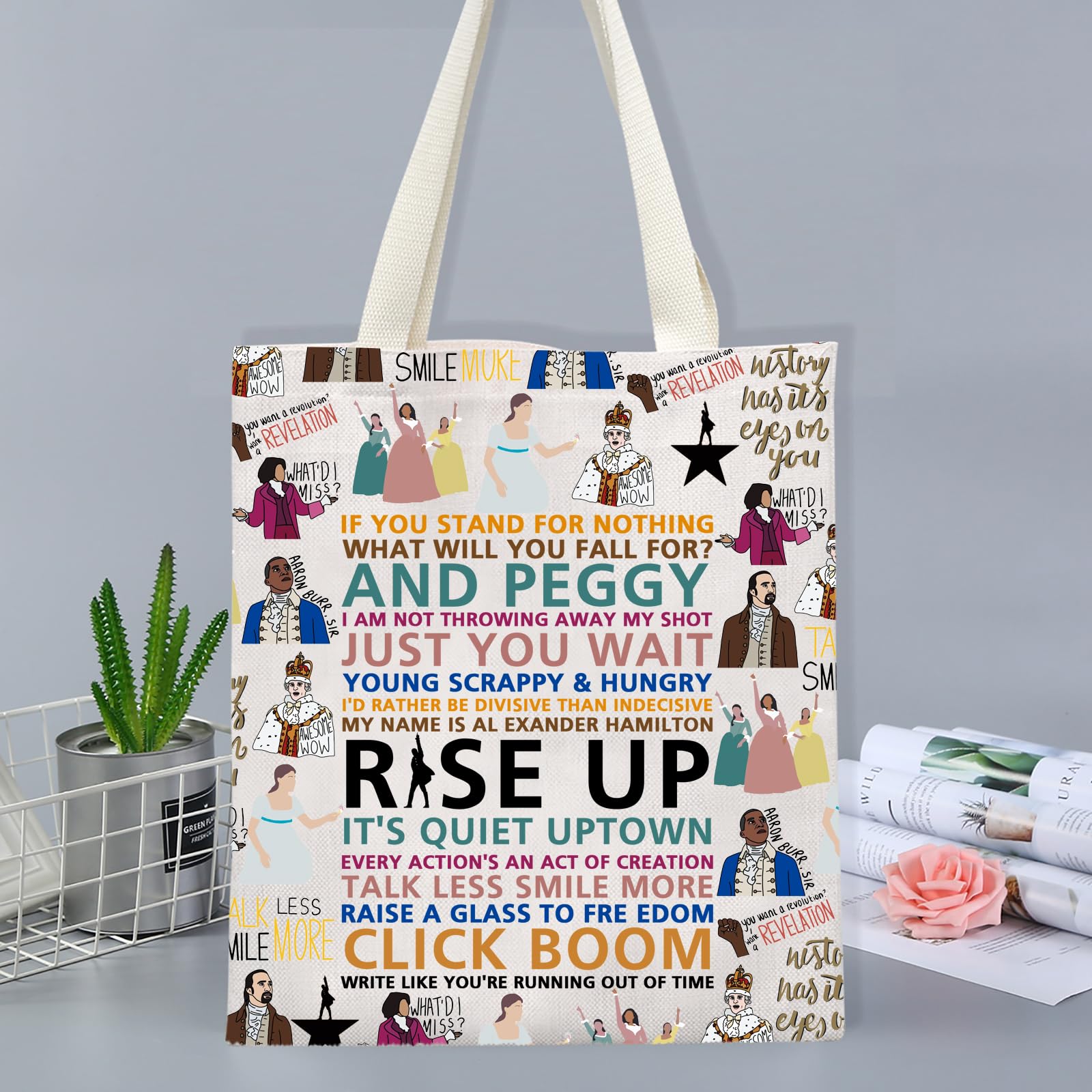 Regalo ideal FOTAP tote con citas de musicales para amantes del teatro