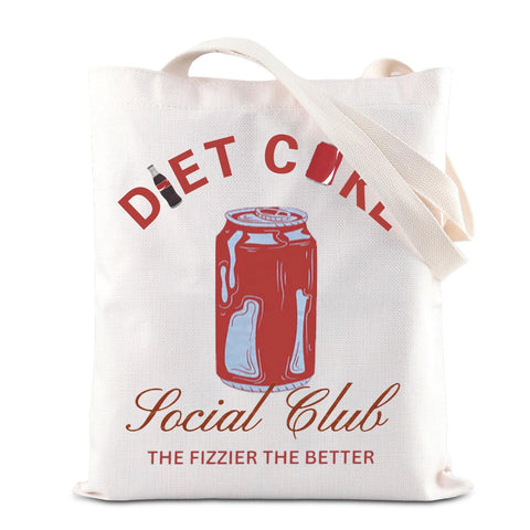 FOTAP bolsa Club Social Bebida Efervescente, tote estampado para compras sostenibles.