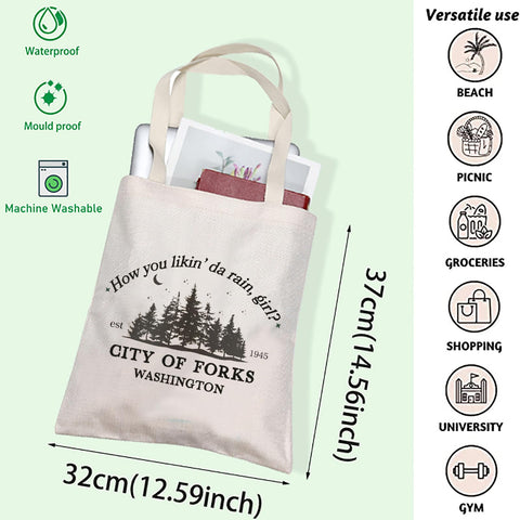 Fotap tote con doble costura y correas resistentes para uso diario.