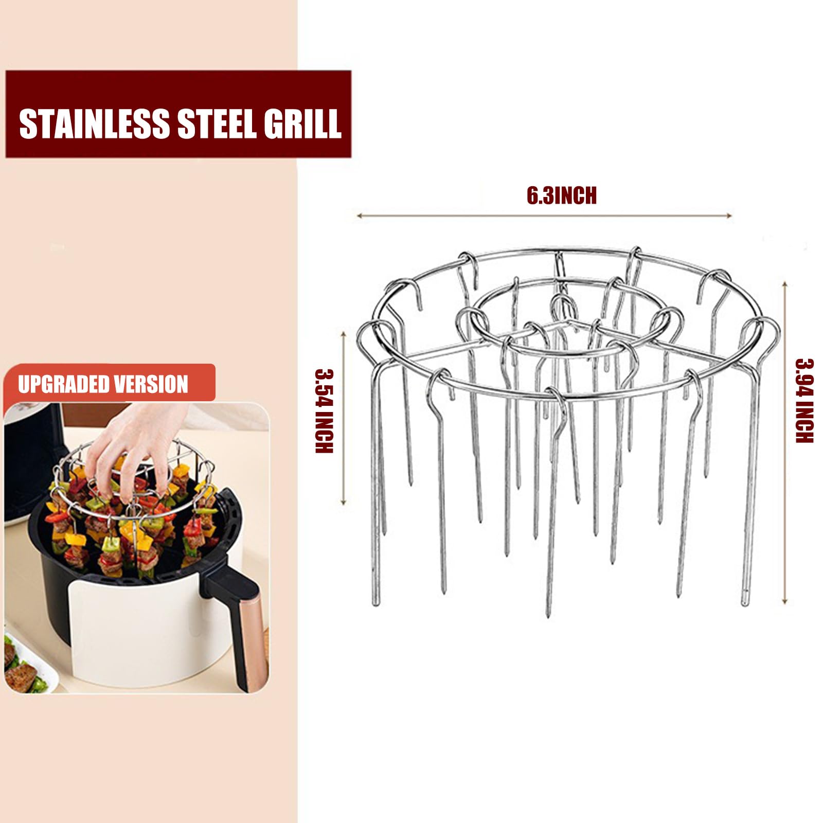 FOTN compatible con la mayoría de freidoras de aire, opción de grill adicional