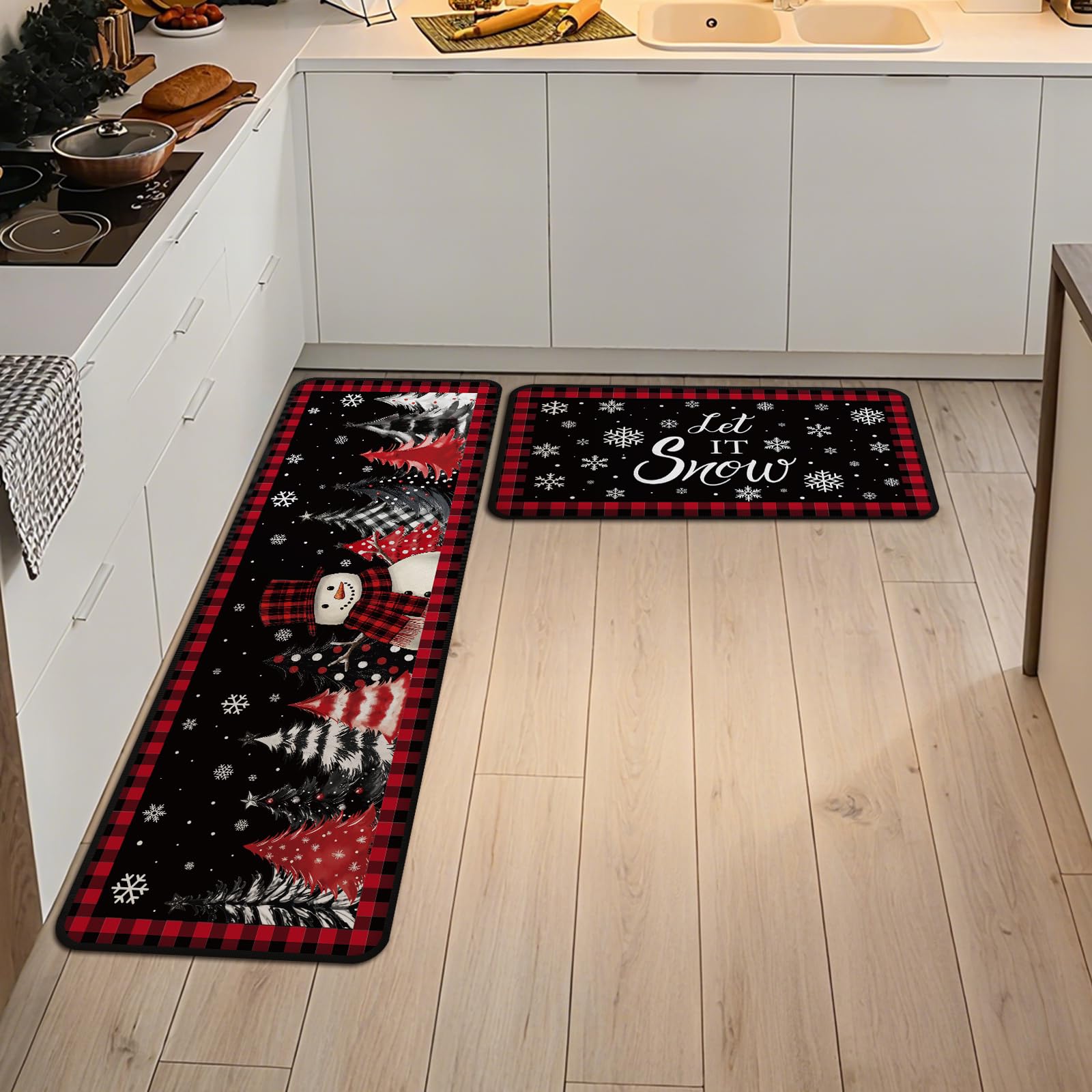 Alfombra Fourluoo de respaldo antideslizante, evita resbalones en la cocina.