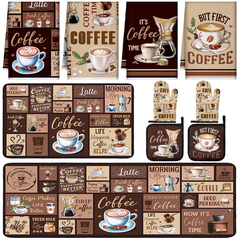 Fourluoo: alfombras de cocina con diseño café para un ambiente vintage cálido