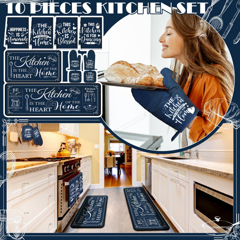 Alfombra Fourluoo cocina rustica 80x50 cm, antideslizante para mayor seguridad