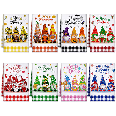 Fourluoo gnomos estacionales: toallas de cocina para decorar y secar manos con encanto.