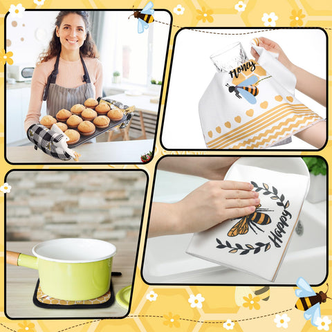 Guantes de horno abeja, aislamiento térmico eficaz