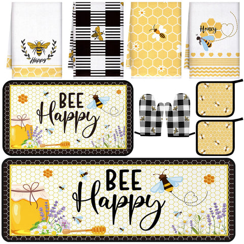 Fourluoo toallas de cocina con abeja, secado rápido y suave