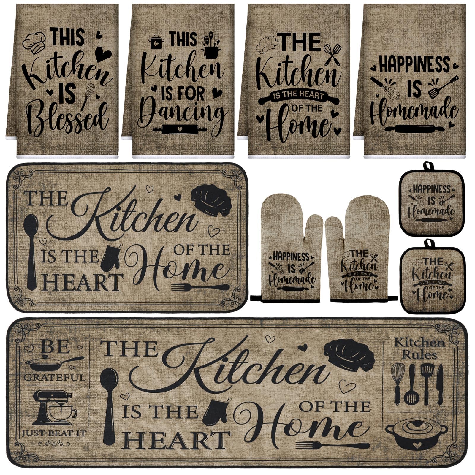 Fourluoo toallas de cocina retro con gran absorción para secar platos y manos.