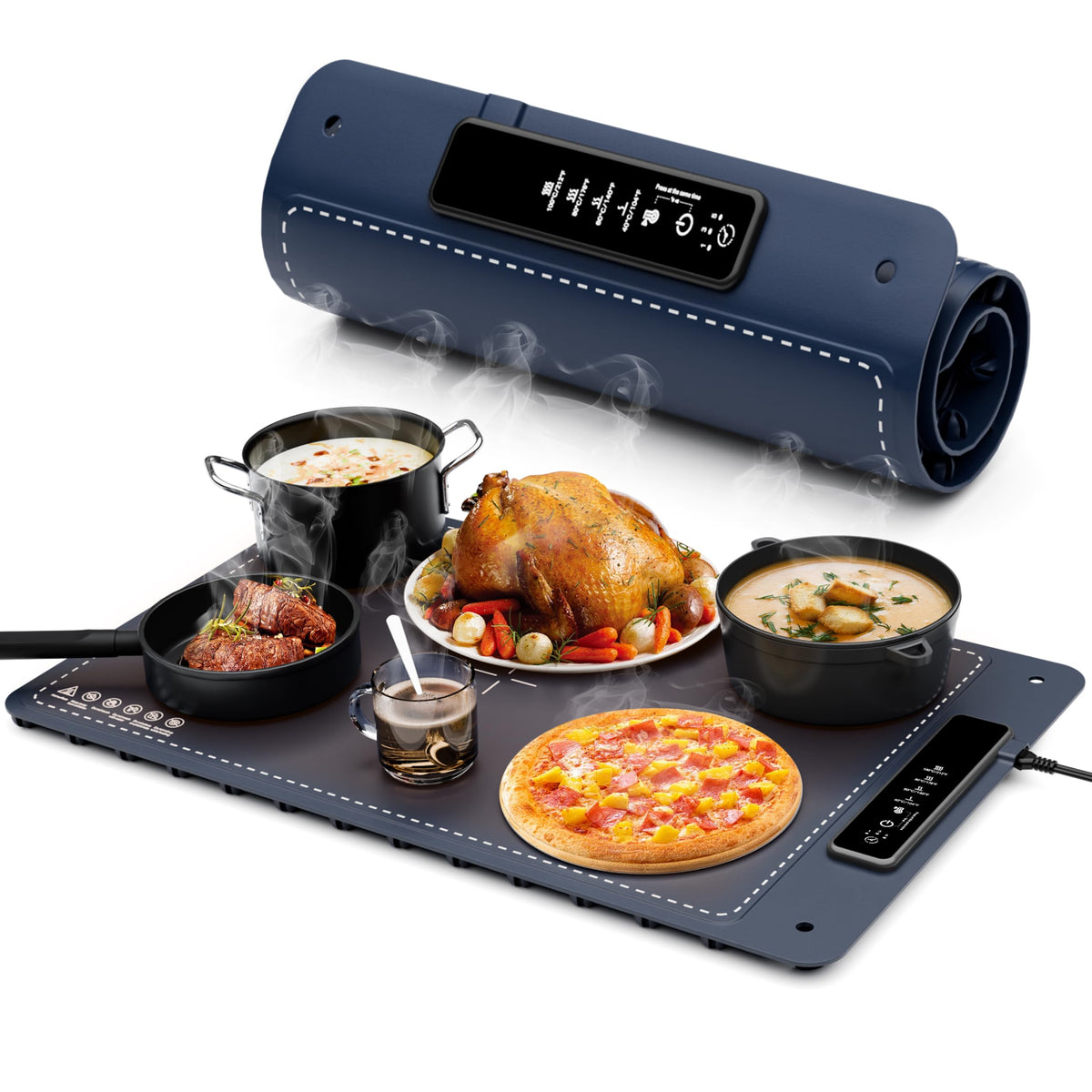 Fousixdi tapete calentador para alimentos, superficie amplia, ideal para bandejas.
