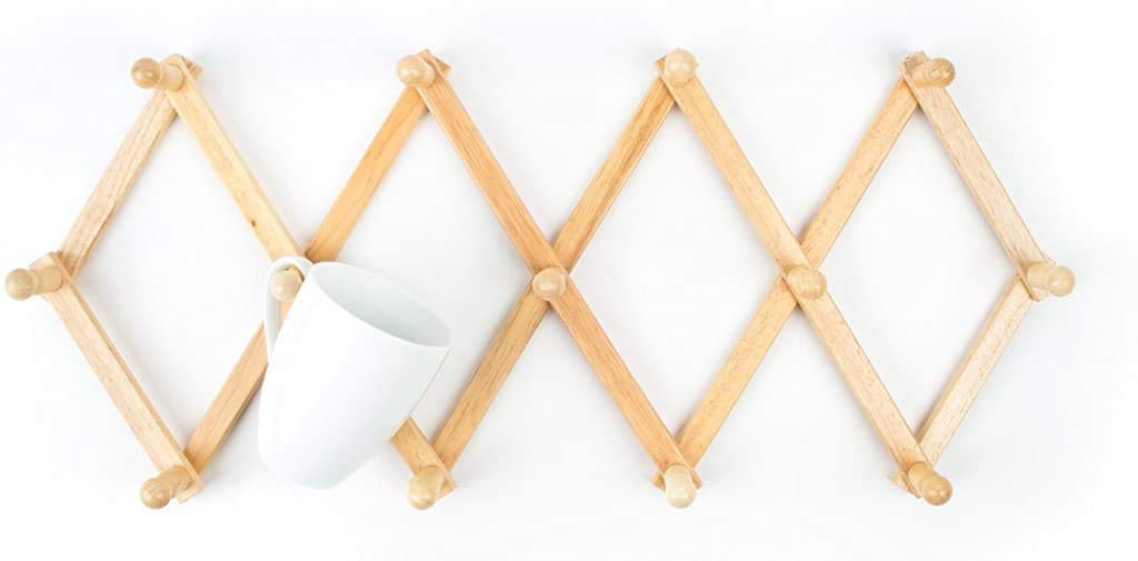 Fox Run estante expandible de haya para tazas, organización elegante.