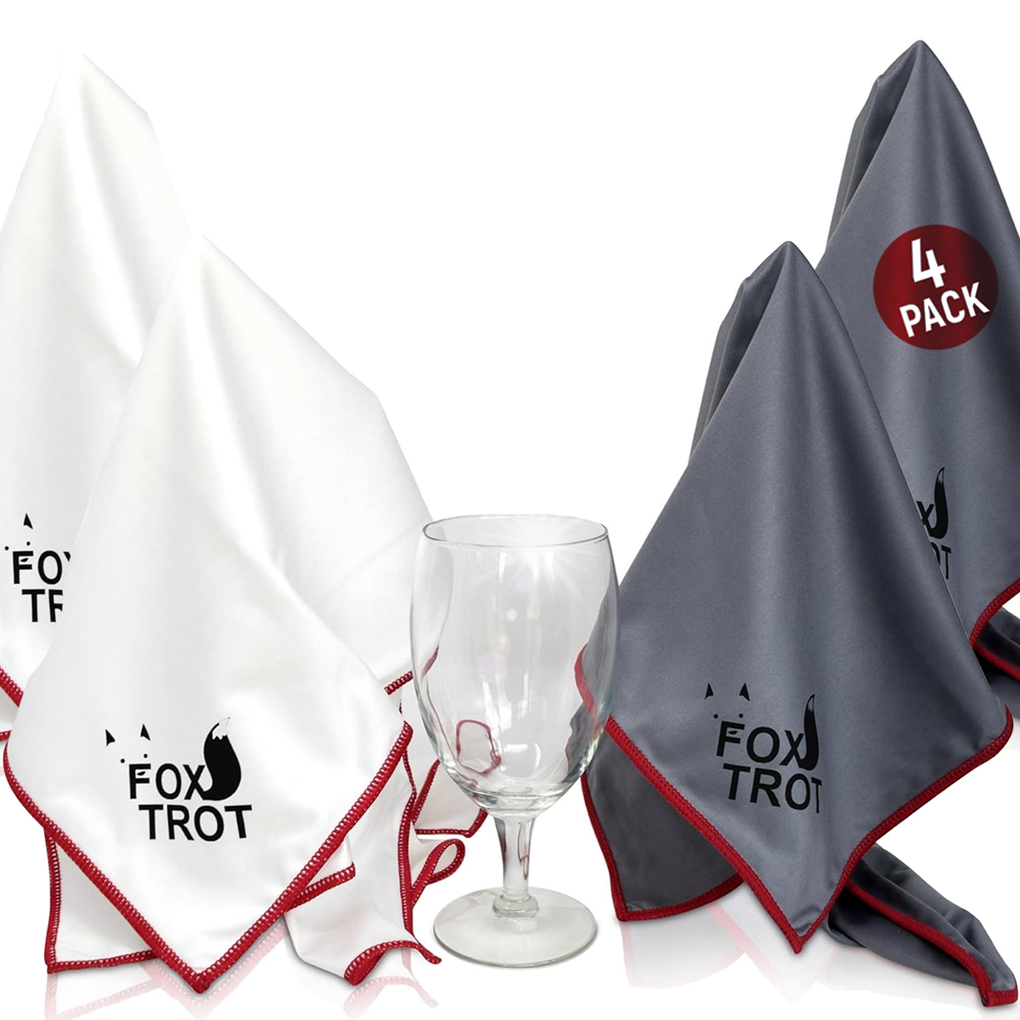 Fox Trot paño de microfibra grande blanco para brillo sin rayas en copas