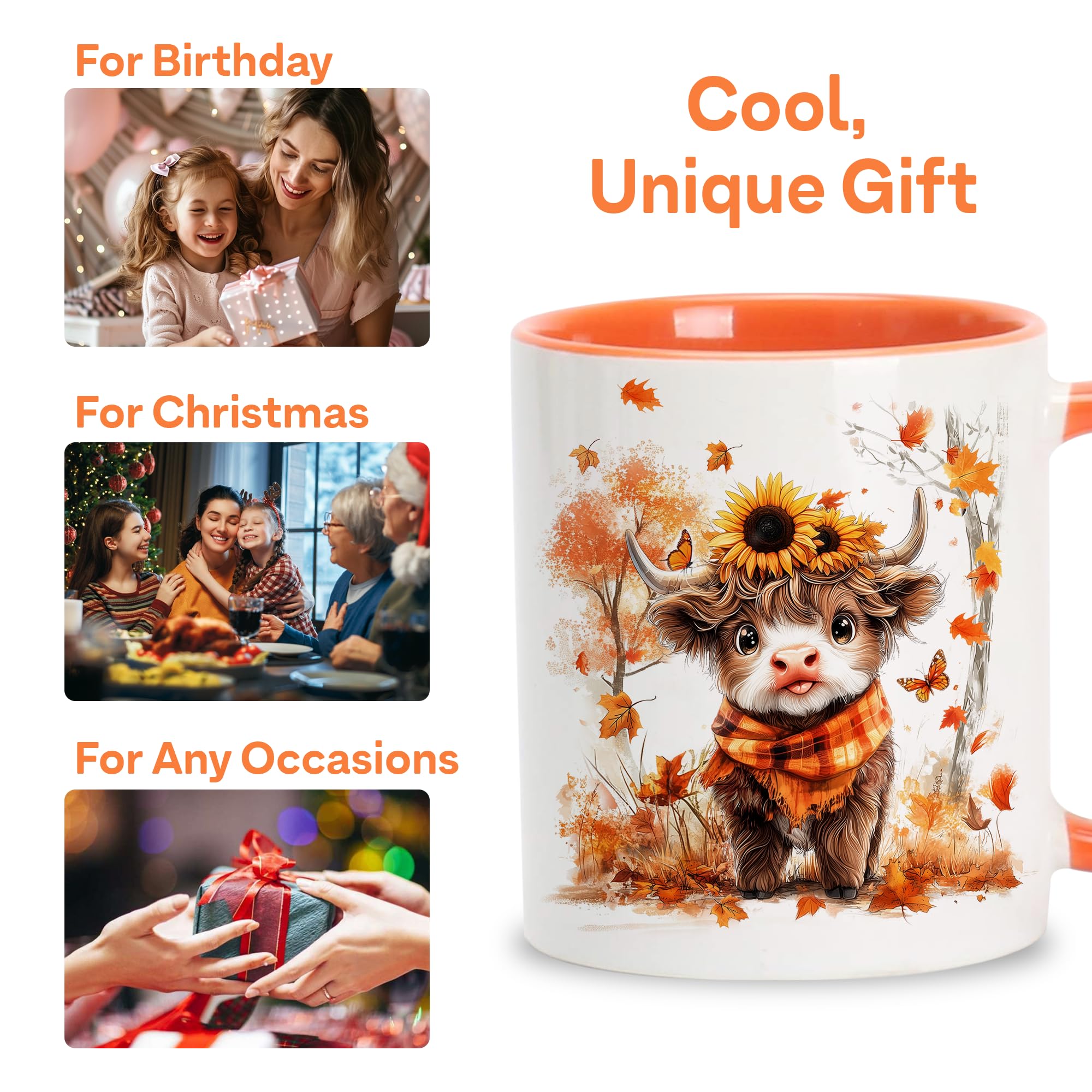 Taza Foxcorner para colección, vaca de las Tierras Altas, perfecta para tu café diario.