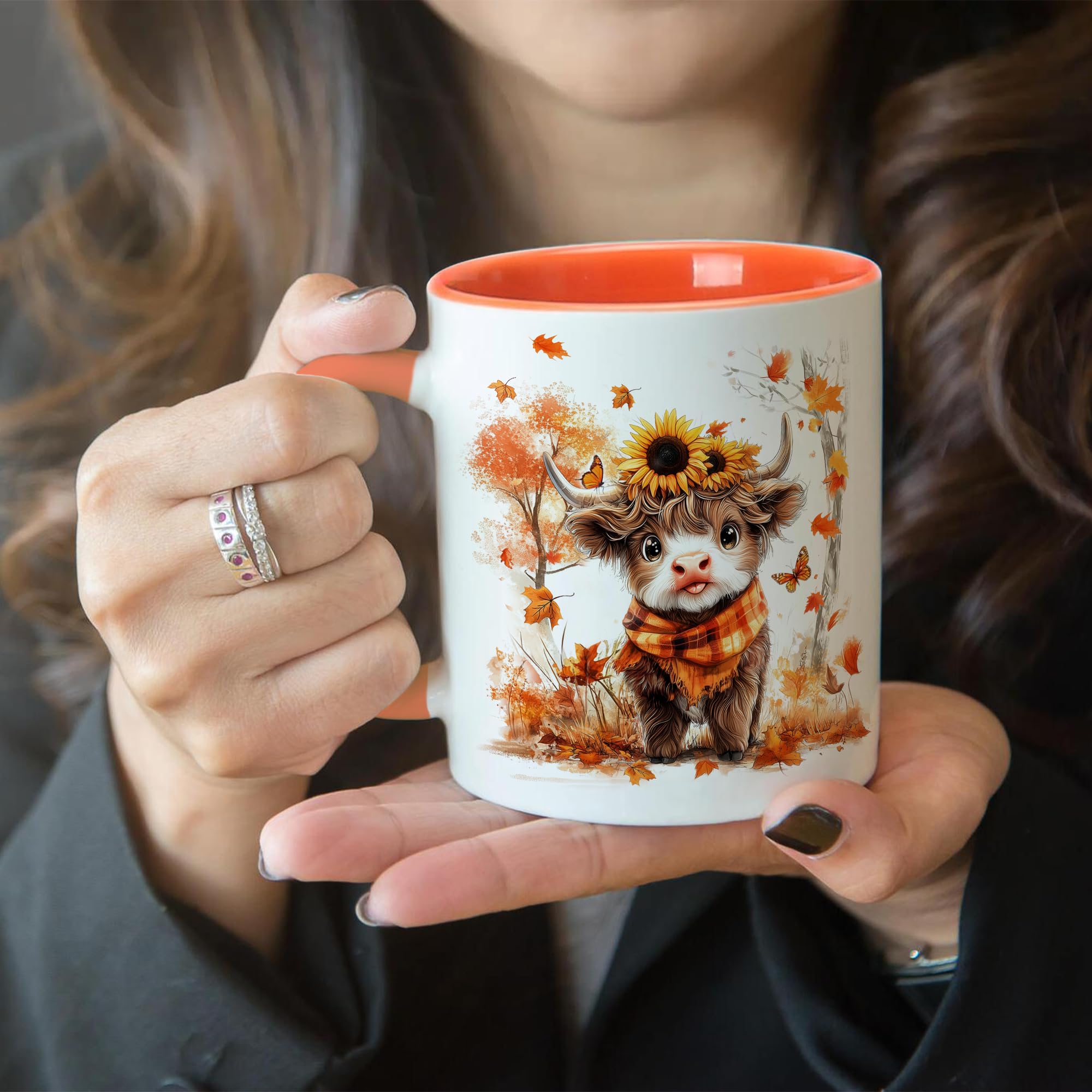 Taza Foxcorner con vaca de las Tierras Altas, regalo ideal para cumpleaños o fiestas.