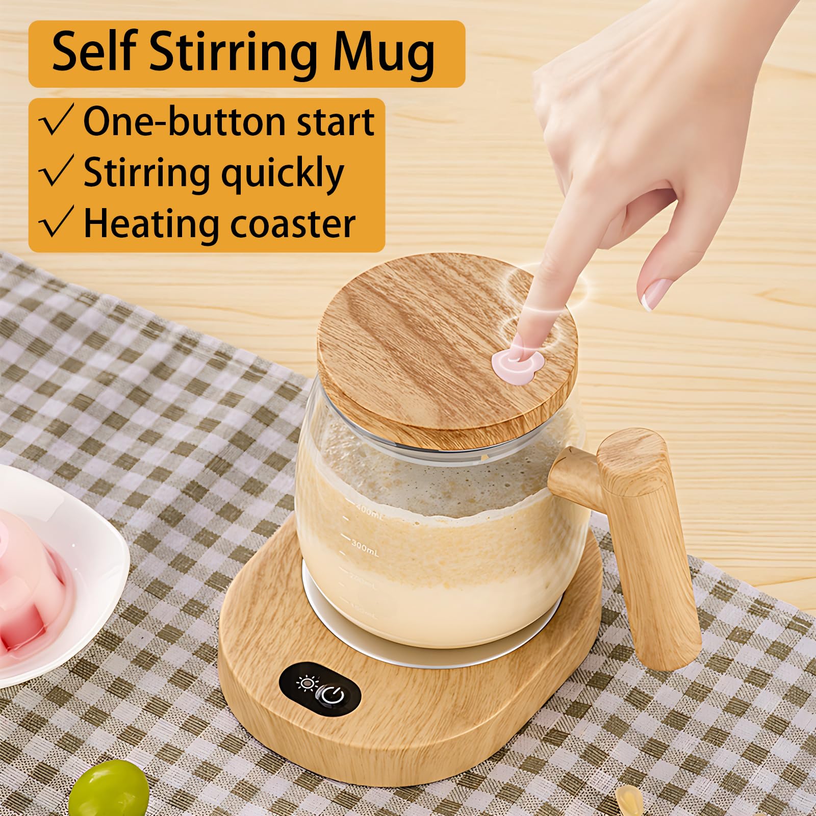 FOXNSK Taza Mezcladora base mantiene la bebida a 55°C