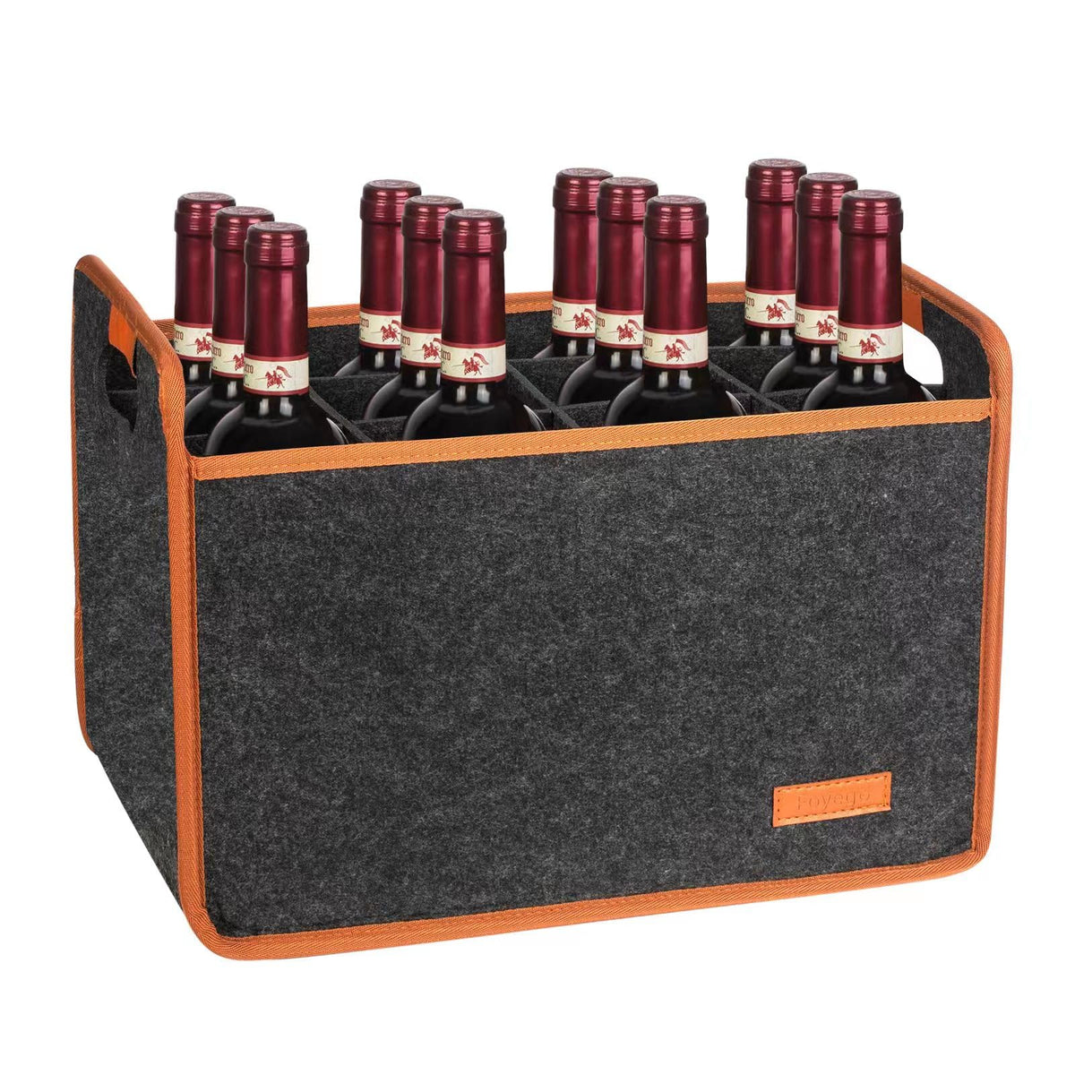 Foyego bolsa vino 12 botellas con aislamiento térmico para conservar la temperatura durante viajes.