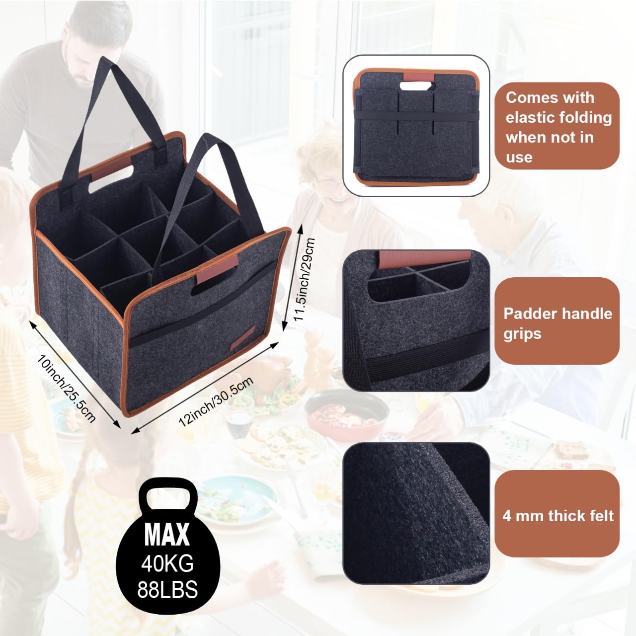 Foyego bolso vino acolchado, asa robusta para transporte cómodo en exteriores.