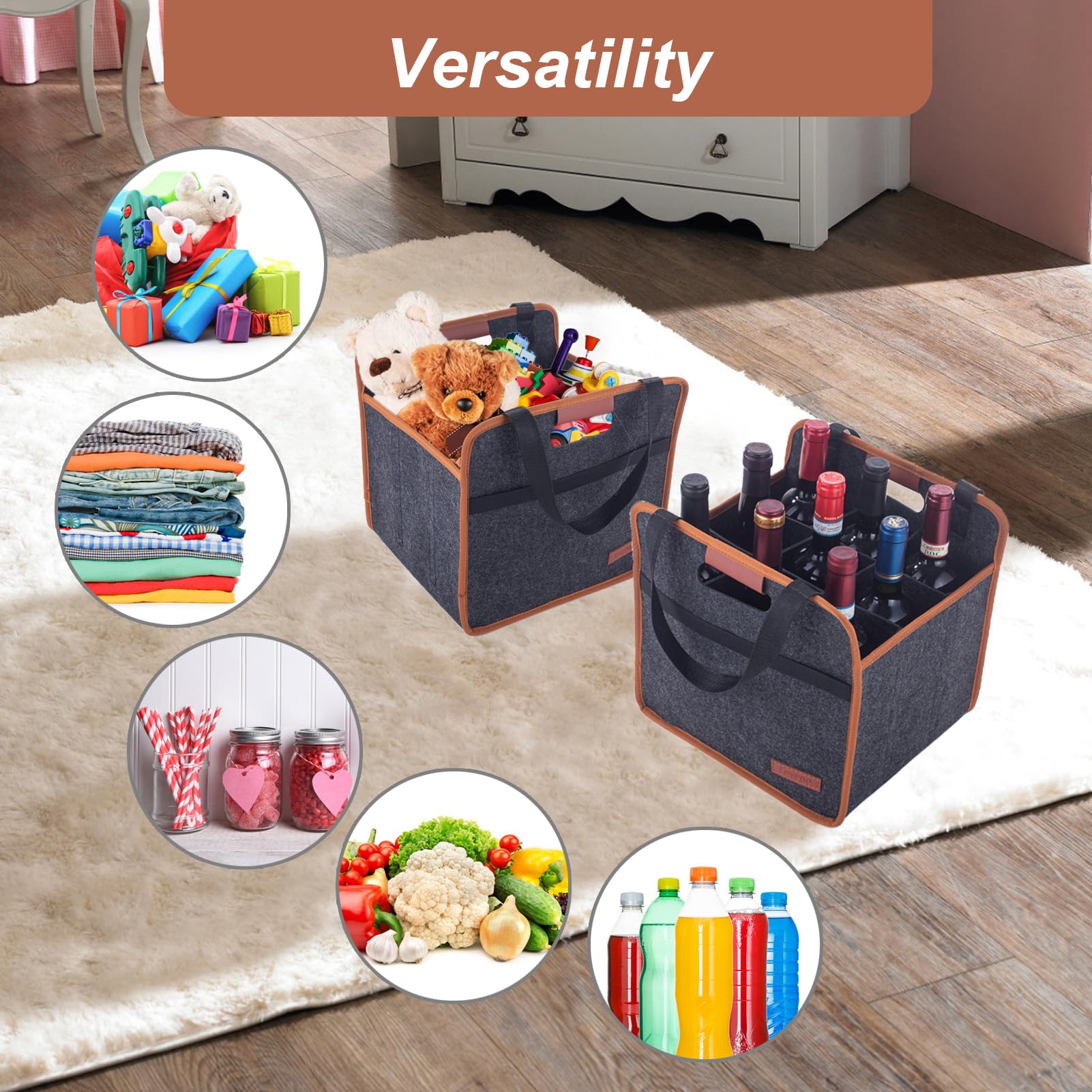 Foyego bolso vino multiuso ideal para libros, ropa o snacks.
