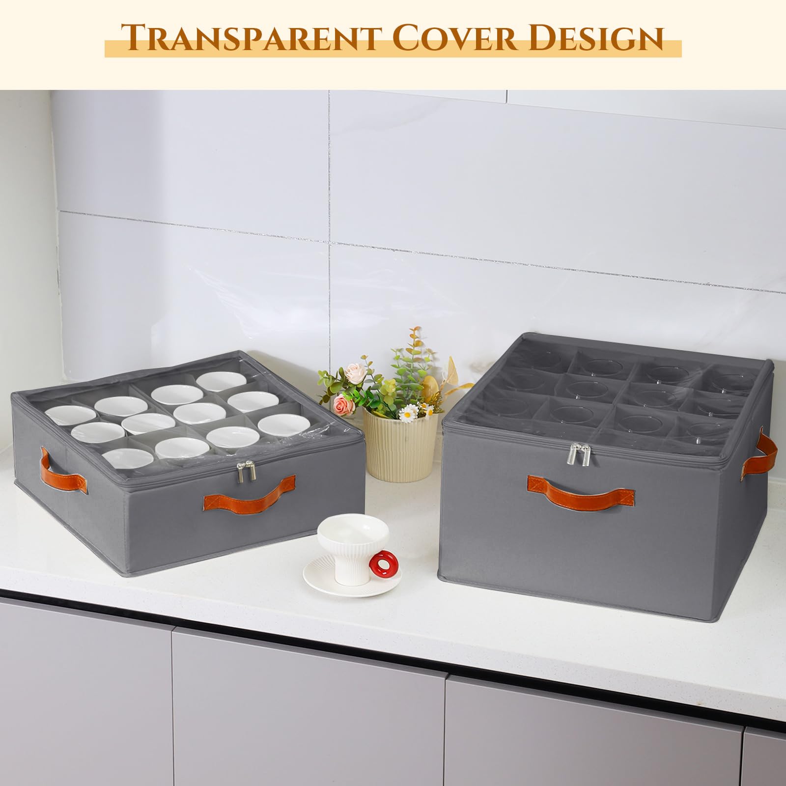 Caja Foyego con capacidad para 32 tazas, organización completa.