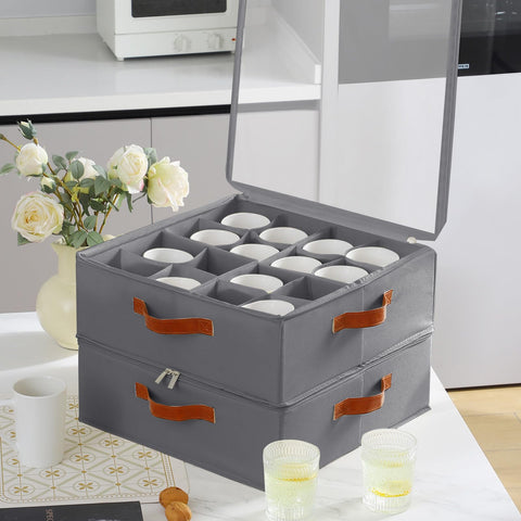 Caja Foyego en material Oxford gris, resistente y duradera.