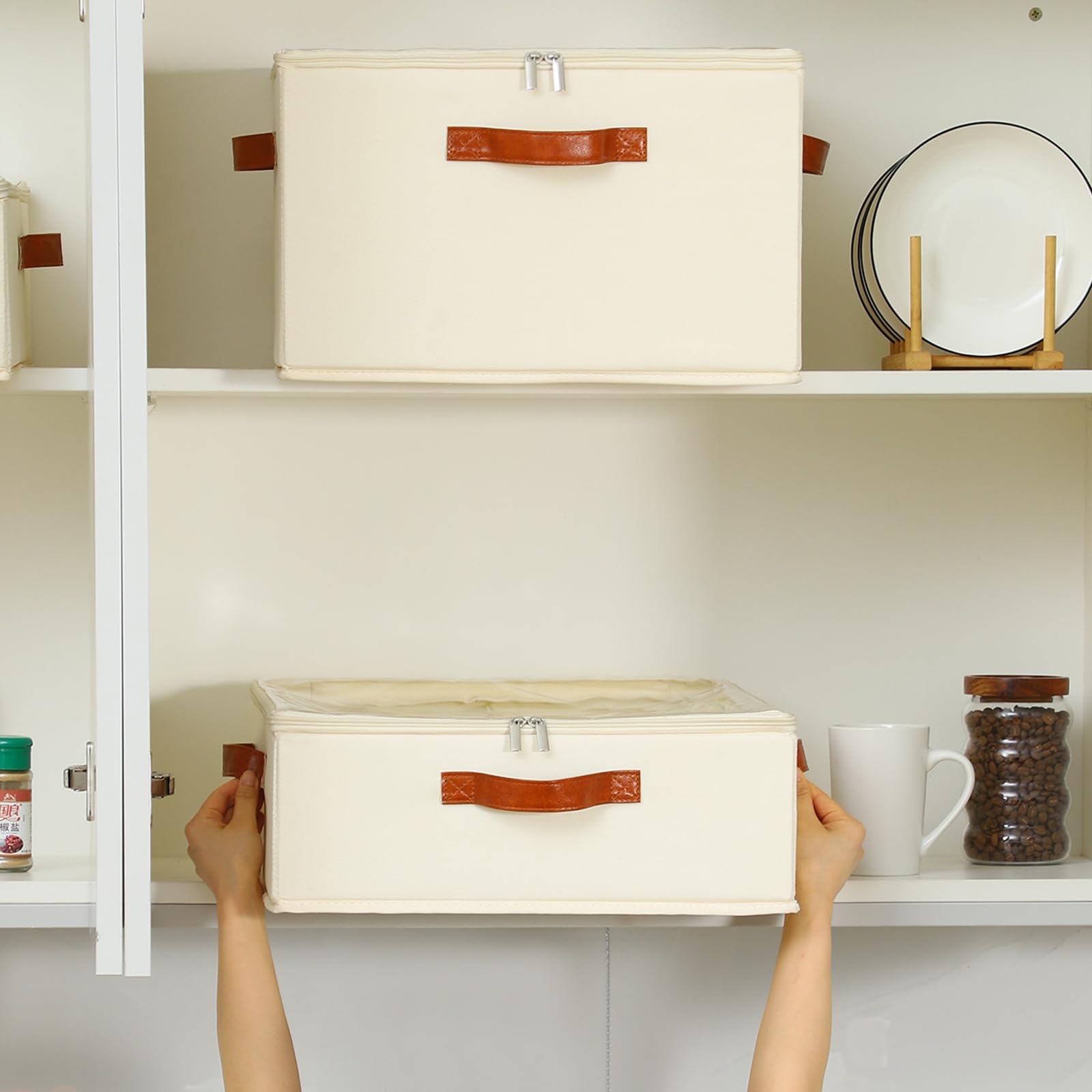Diseño beige de Foyego que complementa cocina o trastero