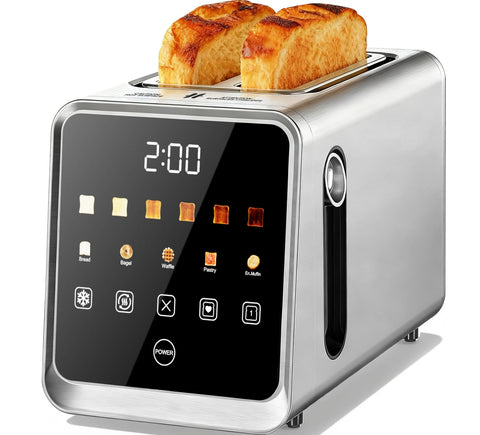 Tostadora Foyoconven con pantalla táctil y 2 rebanadas para uso rápido