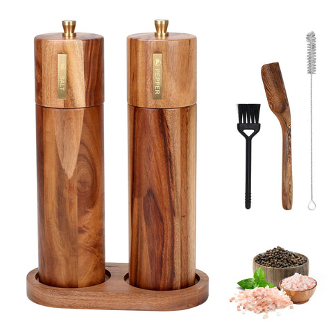 Foyucool molinillo de sal y pimienta 8 pulgadas, molienda uniforme para condimentos