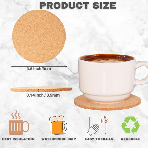  Posavasos de corcho natural FP FAITHFUL PANDA, antideslizante y 90mm para bebidas
