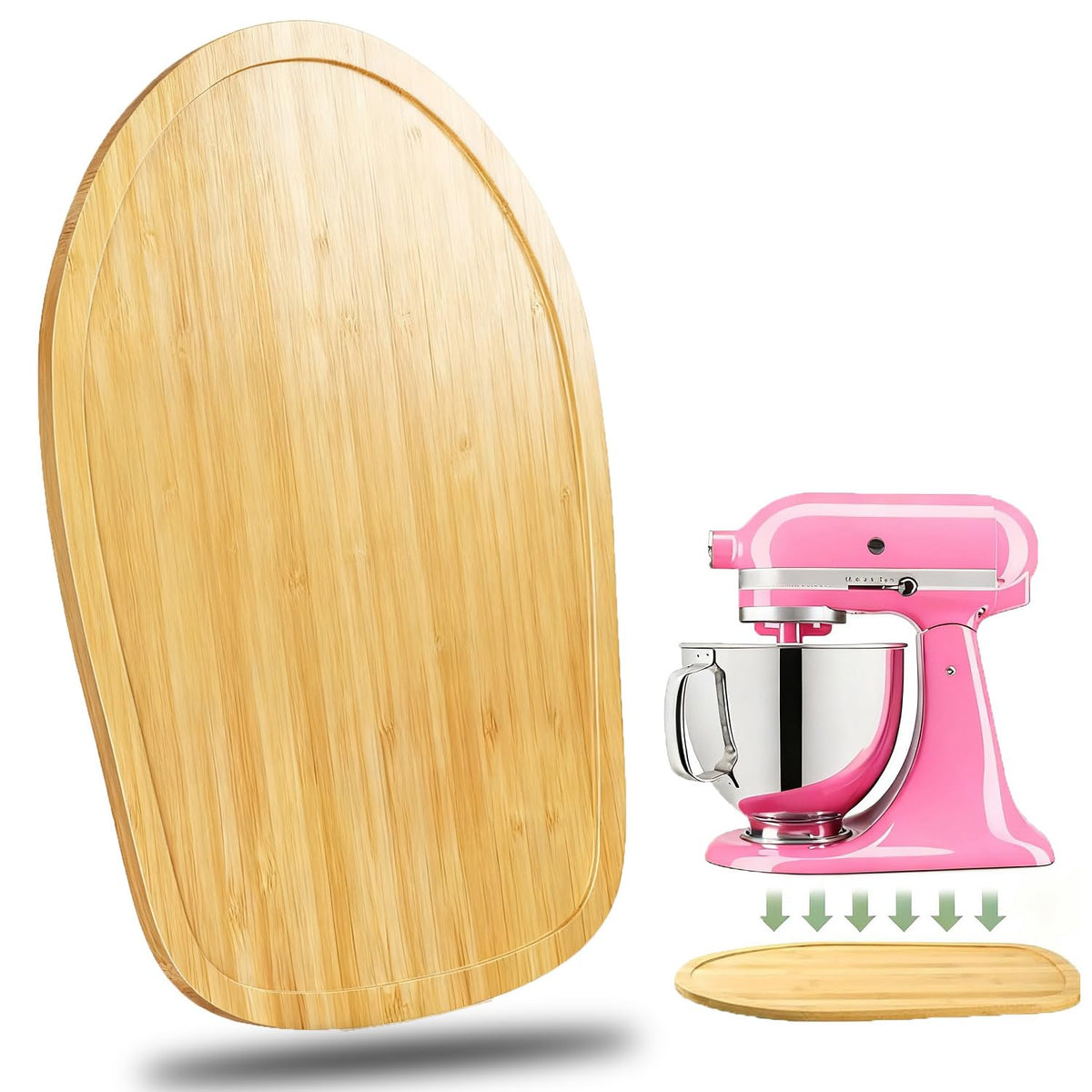 Fracijuy deslizador de bambú para KitchenAid 4.5–5 cuartos, facilita mover la batidora.