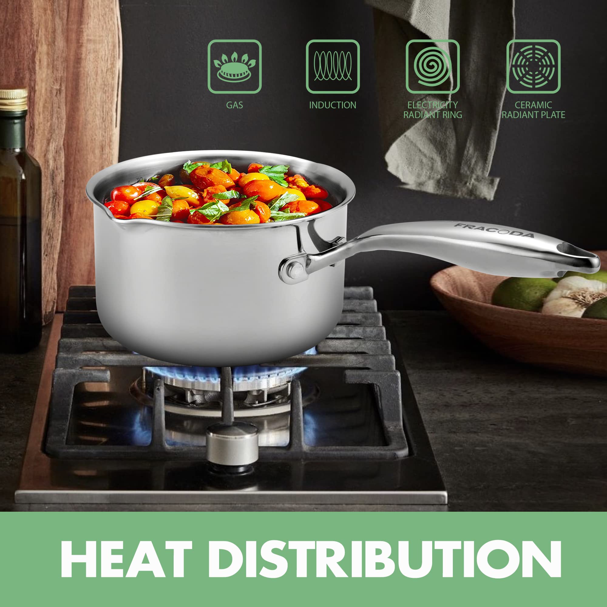 Fracoda mango ergonómico y seguro, cómodo al tacto incluso al verter.
