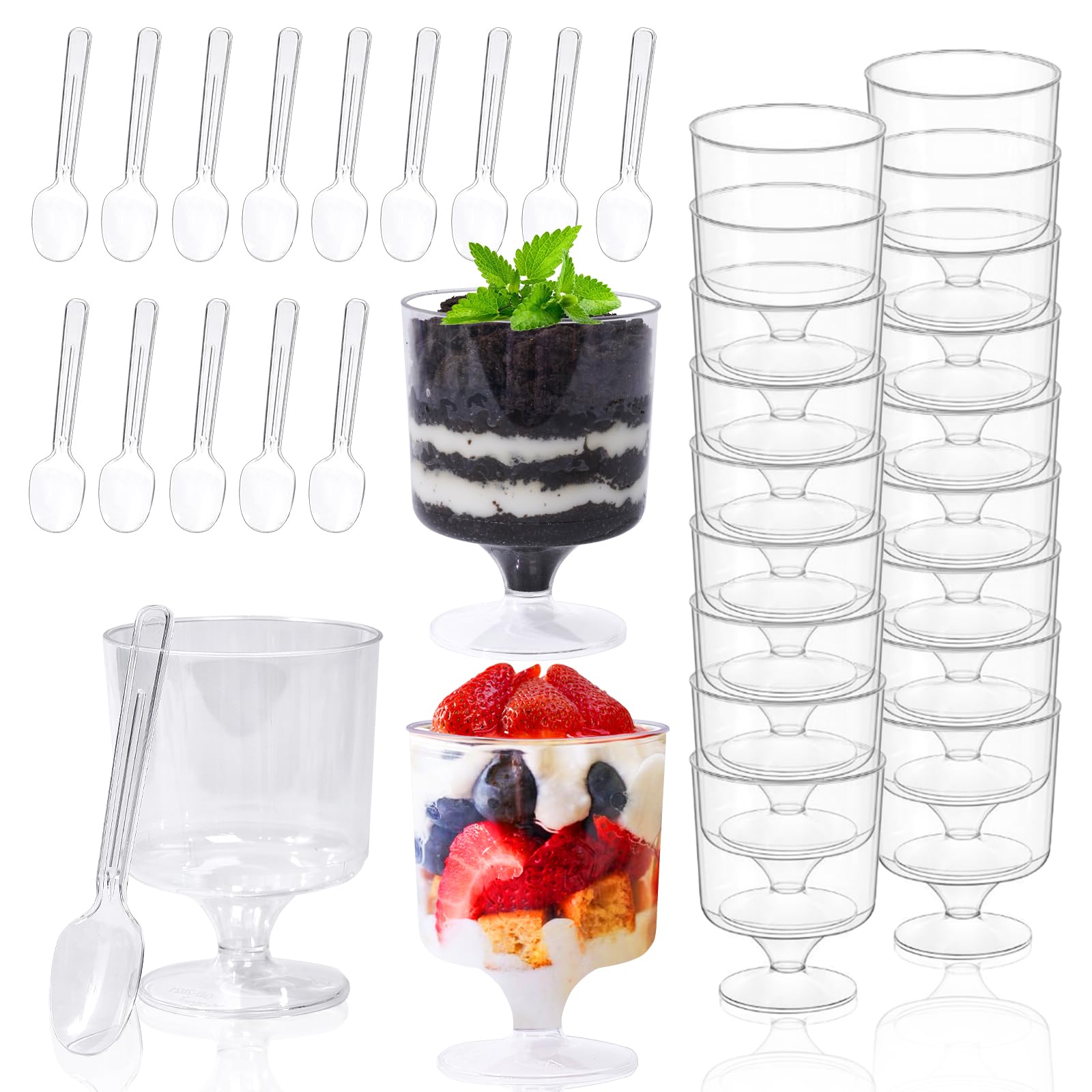 Fracurs copas postre claras 5oz para presentaciones elegantes