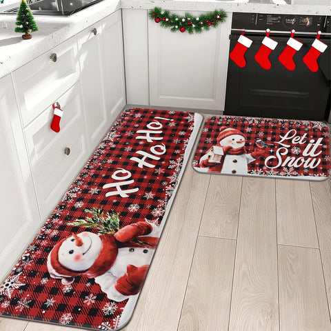 FRAMICS alfombra cocina navideña antideslizante, base estable para seguridad.