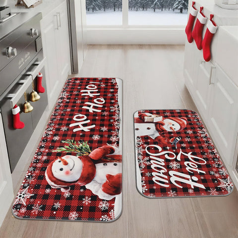 FRAMICS alfombra cocina navideña lavable, limpieza rápida y conveniente.
