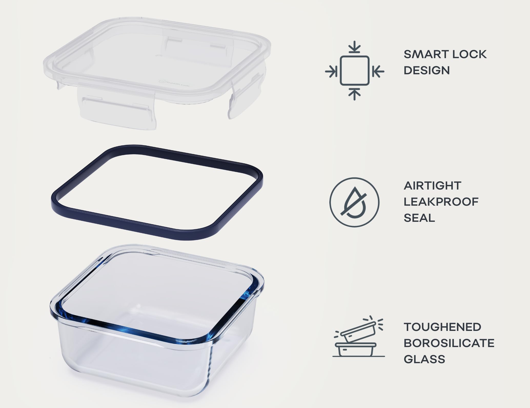 Vidrio borosilicato Franklin Lade resistente para uso diario y horneado.