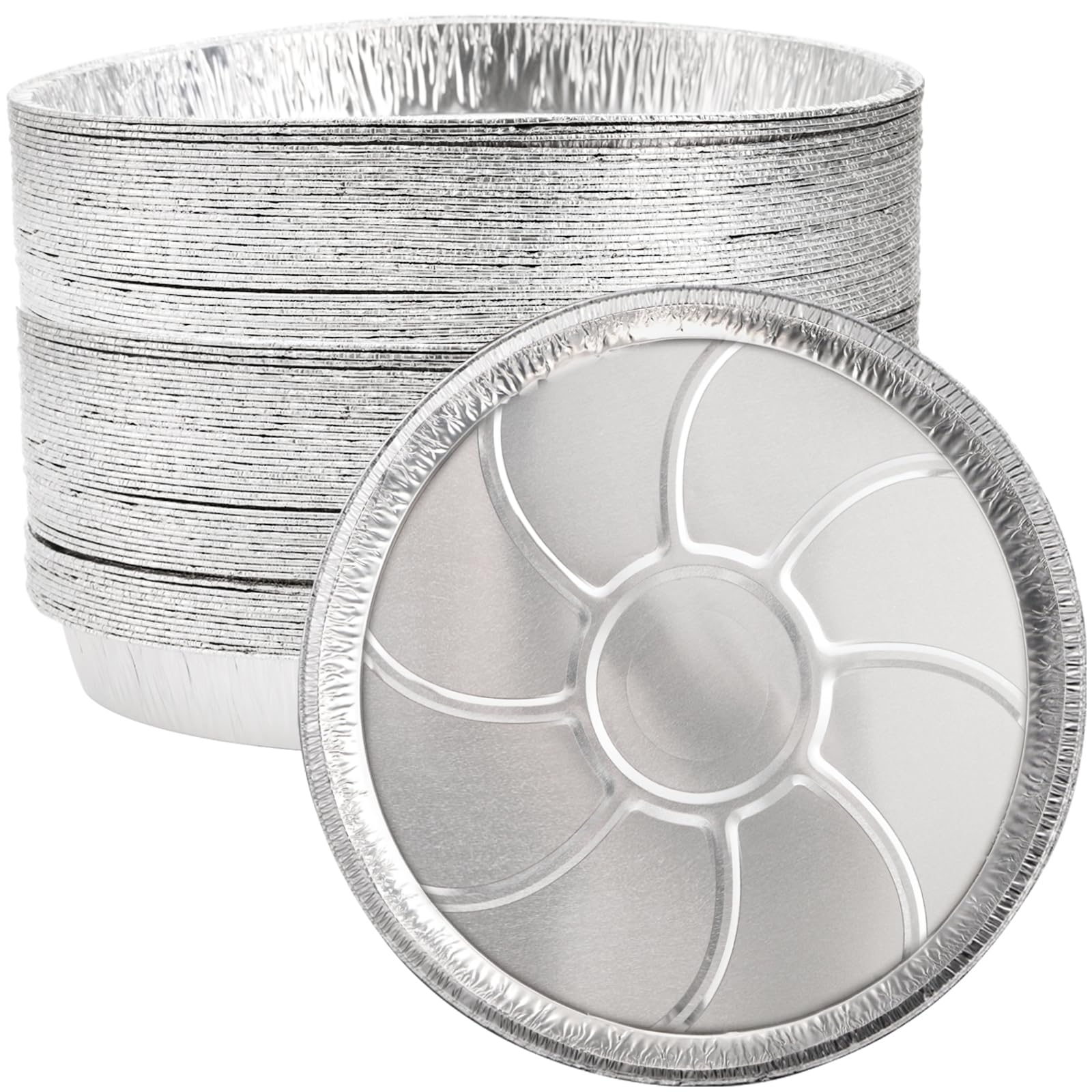 Frcctre sarten-redonda-aluminio-desechable, ideal para hornear pizza en fiestas y eventos.