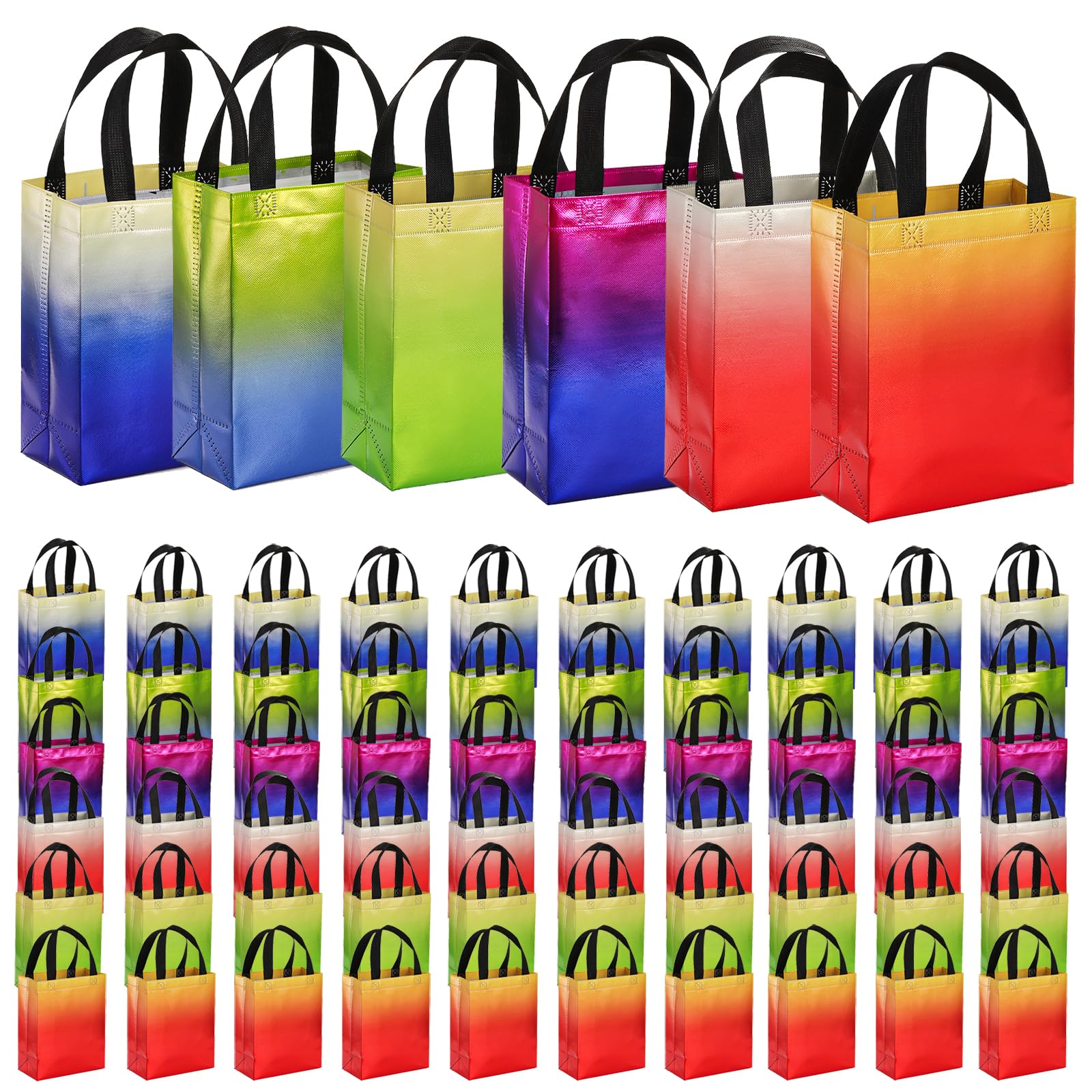 Frcctre bolsas brillantes gradiente azul, duraderas para compras diarias.